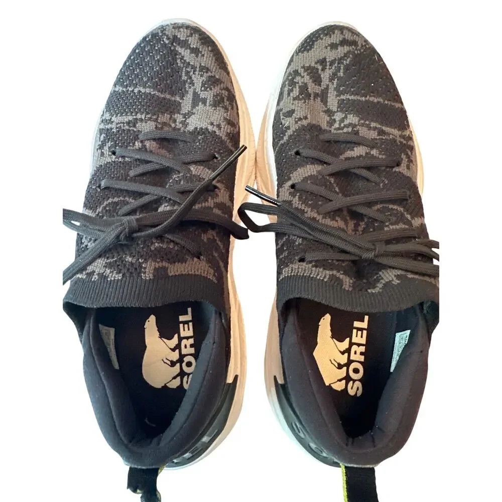 Sorel Explorer Blitz Stride Black White Camo Sneaker Women Size 6  NL4672-010